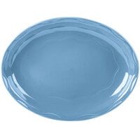 Libbey 903032001 Cantina 13 5/8" x 10 1/2" Blueberry Carved Oval Porcelain Platter - 6/Case