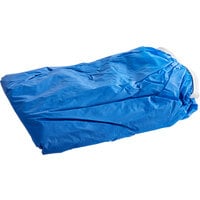 Creative Converting 37242 Stay Put Royal Blue 60" Round Plastic Tablecloth with Elastic - 12/Case