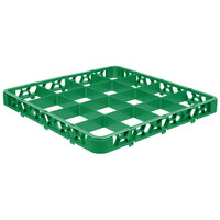 Carlisle RE16C09 OptiClean 16 Compartment Green Color-Coded Glass Rack Extender