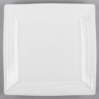 Tuxton FPH-0845 Pacifica 8 1/2" Bright White Embossed Square China Plate - 12/Case