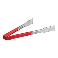 Vollrath 4791240 Jacob's Pride 12" Stainless Steel VersaGrip Tongs with Red Coated Kool Touch® Handle