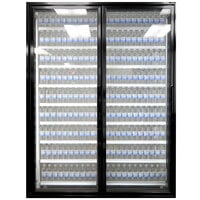 Styleline CL2672-LT Classic Plus 26" x 72" Walk-In Freezer Merchandiser Doors with Shelving - Satin Black, Left Hinge - 2/Set