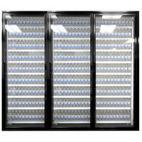 Styleline CL2672-LT Classic Plus 26" x 72" Walk-In Freezer Merchandiser Doors with Shelving - Satin Black, Right Hinge - 3/Set