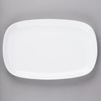 Libbey BW-6712 Chef's Selection II 12 1/2" x 8 1/4" Ultra Bright White Porcelain Coupe Platter - 12/Case