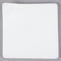 Libbey BW-8174 Chef's Selection II 4" Ultra Bright White Porcelain Handled Square Plate - 36/Case