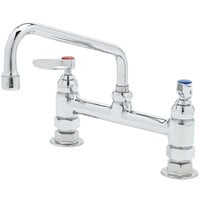T&S B-2280-060X Deck Mounted Faucet with 8" Swing Nozzle, 8" Adjustable Centers, 18.39 GPM Stream Regulator Outlet, Eterna Cartridges, and Lever Handles