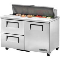 True TSSU-48-12D-2-ADA-HC 48 3/8" ADA Height Refrigerated Sandwich Prep Table with Door and Two Drawers