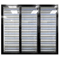 Styleline CL3072-LT Classic Plus 30" x 72" Walk-In Freezer Merchandiser Doors with Shelving - Satin Black, Left Hinge - 3/Set