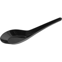 Visions 5 1/2" Black Plastic Asian Soup Spoon - 50/Pack