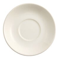 Acopa 4 7/8" Ivory (American White) Rolled Edge Stoneware Saucer - 36/Case