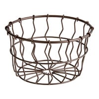 American Metalcraft WBBM Bronze Round Wire Basket - 7" x 4 1/4"
