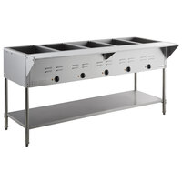 ServIt EST-5WE Five Pan Open Well Electric Steam Table with Undershelf - 208/240V, 3750W