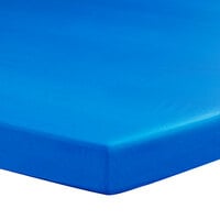 Creative Converting 37342 Stay Put Royal Blue 30" x 96" Rectangular Plastic Tablecloth with Elastic