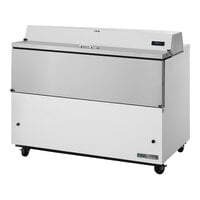 True TMC-58-HC 58 1/4" One Sided Milk Cooler with White / Stainless Steel Exterior and Aluminum Interior