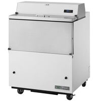 True TMC-34-SS-HC 34 1/4" One Sided Milk Cooler with White / Stainless Steel Exterior and Stainless Steel Interior