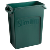 Rubbermaid 1955960 Slim Jim 64 Qt. / 16 Gallon Green Rectangular Trash Can