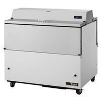 True TMC-49-DS-SS-HC 49 1/4" 2 Sided Milk Cooler with White / Stainless Steel Exterior and Stainless Steel Interior