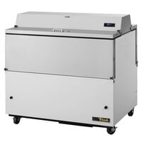True TMC-49-DS-HC 49 1/4" 2 Sided Milk Cooler with White / Stainless Steel Exterior and Aluminum Interior