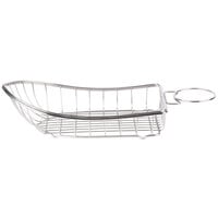 Clipper Mill by GET 4-80118 Stainless Steel Boat Basket with Condiment Holder - 14" x 6 1/4" x 3 1/4"
