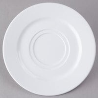 Elite Global Solutions D658 Simplicity 6 1/2" White Double Well Melamine Coffee Saucer - 6/Case