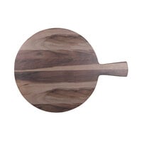 Elite Global Solutions M15RW Fo Bwa Round Faux Hickory Wood Serving Board with Handle - 15" x 1/2"