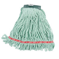 Rubbermaid Web Foot FGA25206GR00 20 oz. Green Blend Shrinkless Looped End Wet Mop Head with 5" Headband
