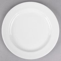Libbey 905356820 Slenda 9" Round Royal Rideau White Medium Rim Footed Porcelain Plate - 12/Case