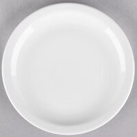 Libbey 905356705 Slenda 9" Round Royal Rideau White Narrow Rim Footed Porcelain Plate - 12/Case