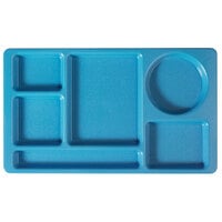 Cambro 915CW168 Camwear (2 x 2) 8 3/4" x 14 15/16" Ambidextrous Heavy-Duty Polycarbonate NSF Blue 6 Compartment Serving Tray - 24/Case