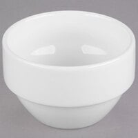 Libbey 905356848 Slenda 8 oz. Royal Rideau White Stacking Porcelain Bouillon - 36/Case
