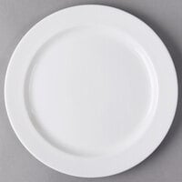 Libbey 905356830 Slenda 12 1/8" Round Royal Rideau White Medium Rim Porcelain Plate - 12/Case