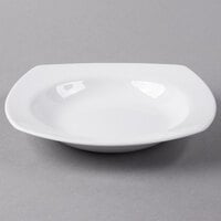 Libbey 905356890 Slenda 14 oz. Royal Rideau White Square Porcelain Deep Rimmed Soup Bowl - 12/Case