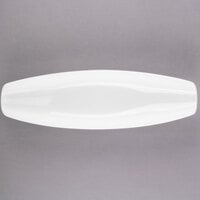 Libbey 905356911 Slenda 12 1/2" x 3 3/4" Royal Rideau White Porcelain Canoe Plate - 12/Case