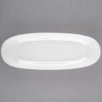 Libbey 905356402 Slenda 14" x 5 1/2" Oval Royal Rideau White Long Porcelain Plate - 12/Case
