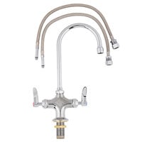 T&S B-0300-CR Deck Mounted Single Hole Pantry Faucet with Flex Inlets, 5 1/2" Rigid Gooseneck Nozzle, and Cerama Cartridges