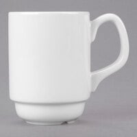 Libbey 905356508 Slenda 8 oz. Royal Rideau White Stacking Porcelain Mug - 36/Case