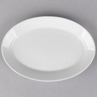 Libbey 905356822 Slenda 11 5/8" x 8" Oval Royal Rideau White Footed Porcelain Platter - 12/Case