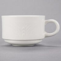 Reserve by Libbey 950041113 Cafe Royal 7 oz. Royal Rideau White Stacking Porcelain Cup - 36/Case