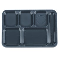 Carlisle 614R59 10" x 14" Right Handed ABS Plastic Slate Blue 6 Compartment Tray