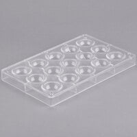 Matfer Bourgeat 380148 Polycarbonate 15 Compartment Large Half Spheres Chocolate Mold