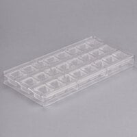 Chocolate World 380112 Polycarbonate 24-Compartment Wickerwork Square Chocolate Mold