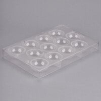 Chocolate World 380153 Polycarbonate 12 Compartment Large Half Spheres Chocolate Mold