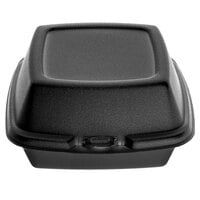 Dart 60HTB1 6" x 6" x 3" Black Foam Hinged Lid Container - 125/Pack