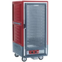 Metro C537-HFC-4 C5 3 Series Heated Holding Cabinet with Clear Door - Red