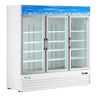 Avantco GDC-69-HC 78 1/4" White Swing Glass Door Merchandiser Refrigerator with LED Lighting