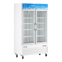 Avantco GDC-40-HC 48" White Swing Glass Door Merchandiser Refrigerator with LED Lighting