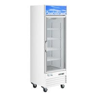 Avantco GDC-12F-HC 27" White Swing Glass Door Merchandiser Freezer with LED Lighting