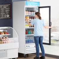 Avantco GDC-23-HC 28 3/8 inch White Swing Glass Door Merchandiser Refrigerator with LED Lighting