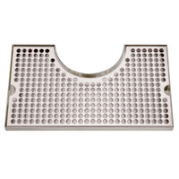 Micro Matic DP-1020 8" x 14" Stainless Steel Surface Mount Drip Tray with 4" Column Cutout