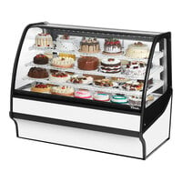 True TDM-R-59-GE/GE-W-W 59 1/4" Curved Glass White Refrigerated Bakery Display Case